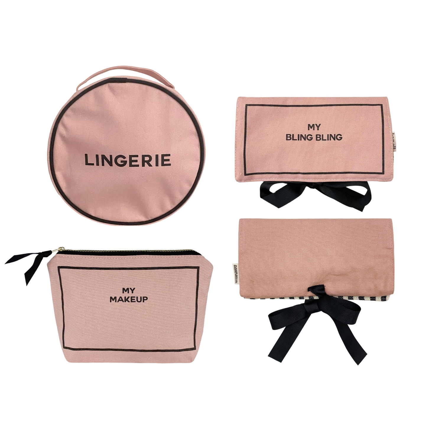 Les pochettes préférés pour elle, Set de 3 rose - Coffret cadeau - Bag-all France