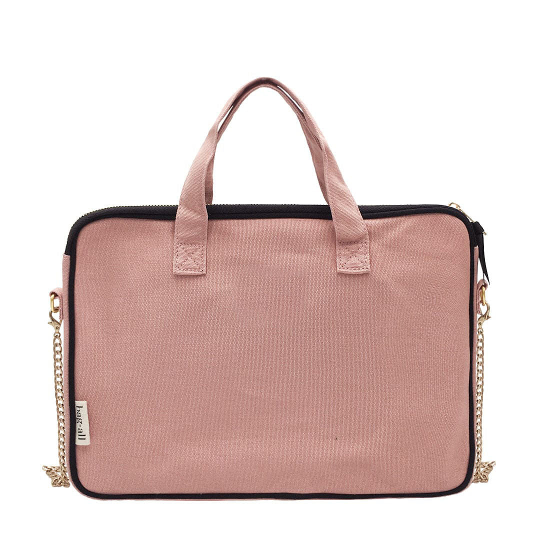 Sac d'ordinateur chaîne dorée 13" avec Poche pour Chargeur, Rose Poudré - Bag-all France