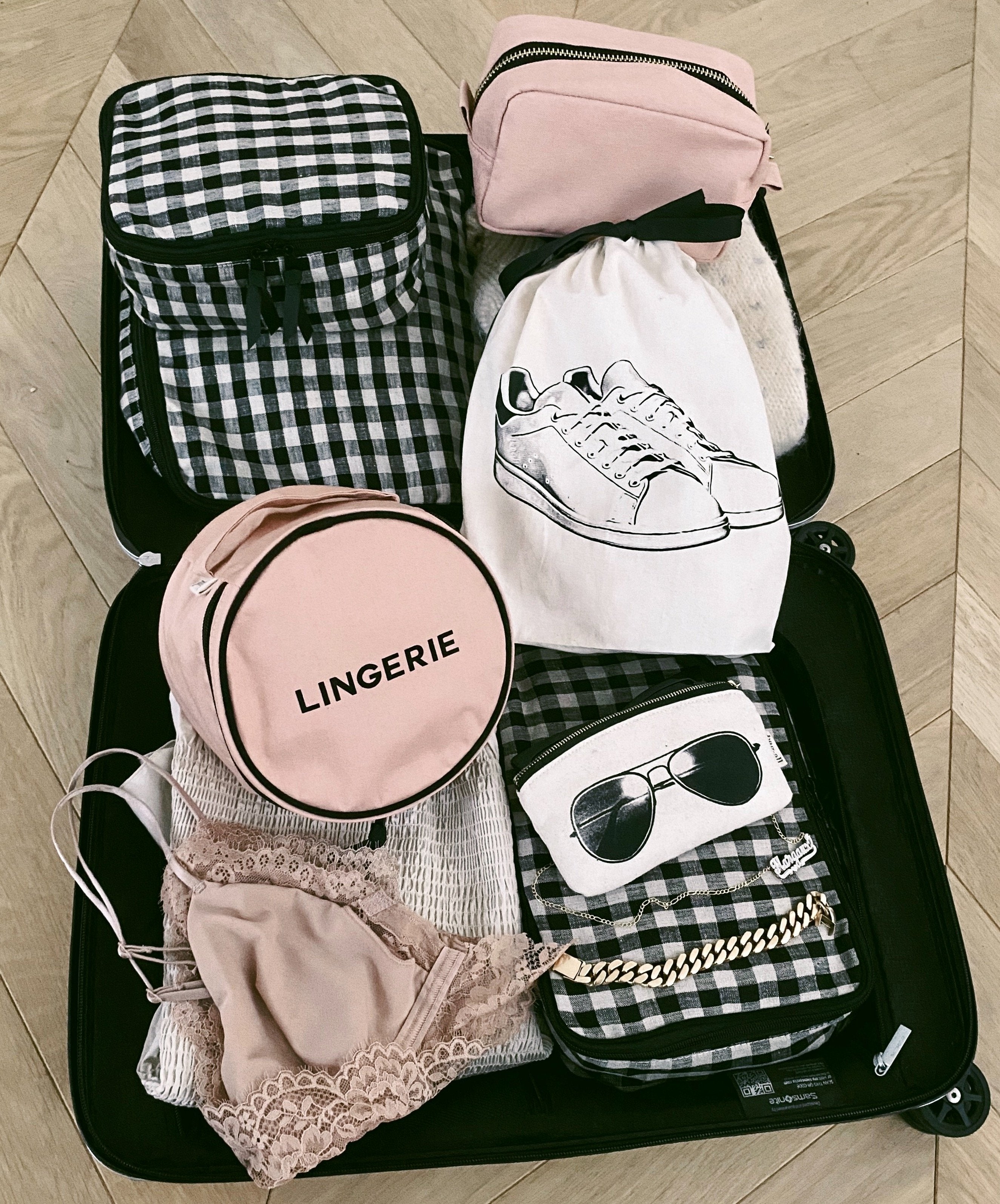Packing Cubes Checked Linen - bag all Paris