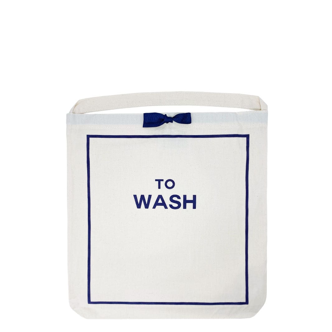 Sac de Rangement & d'organisation Crème, Linge "To Wash" - Imprimé Bleu Marine - Bag-all France