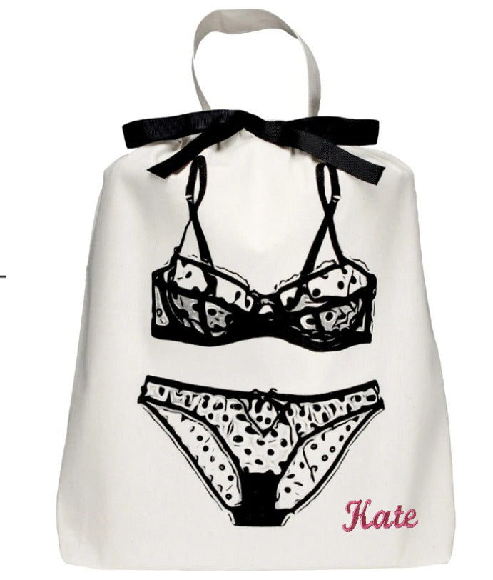 Bolsa de viagem para lingerie Polkadot, creme