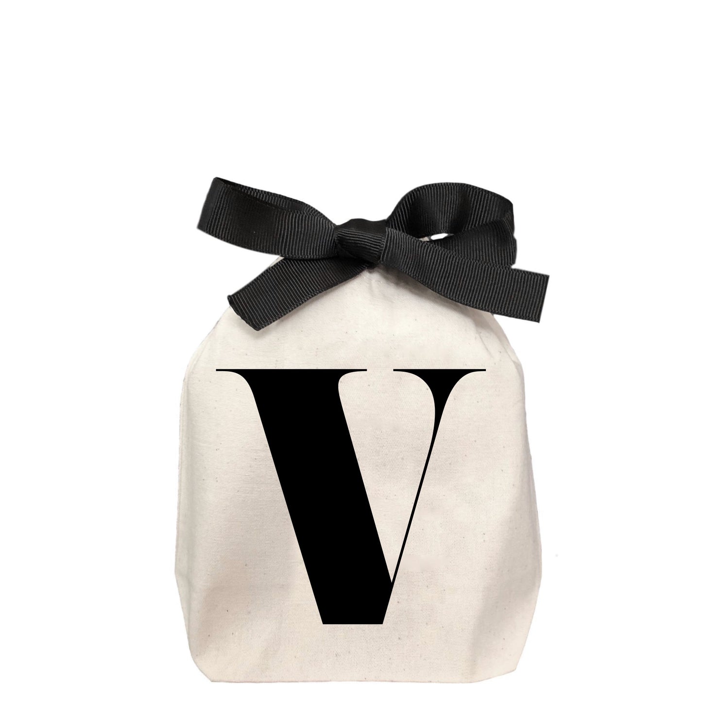 Letter bag in cotton with letter V - Bag-all