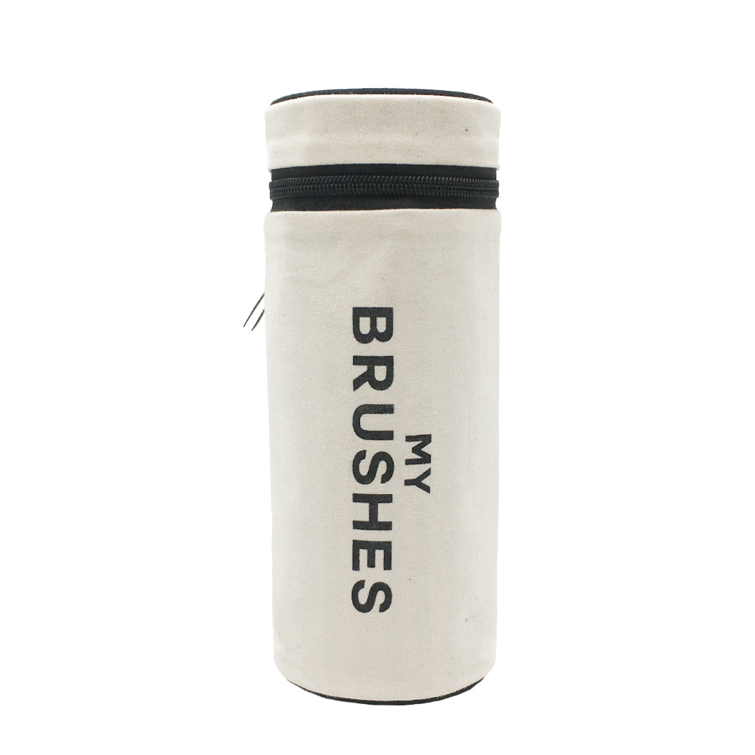 Pochette ronde pour pinceaux et brosses "My Brushes", Crème - Bag-all France 