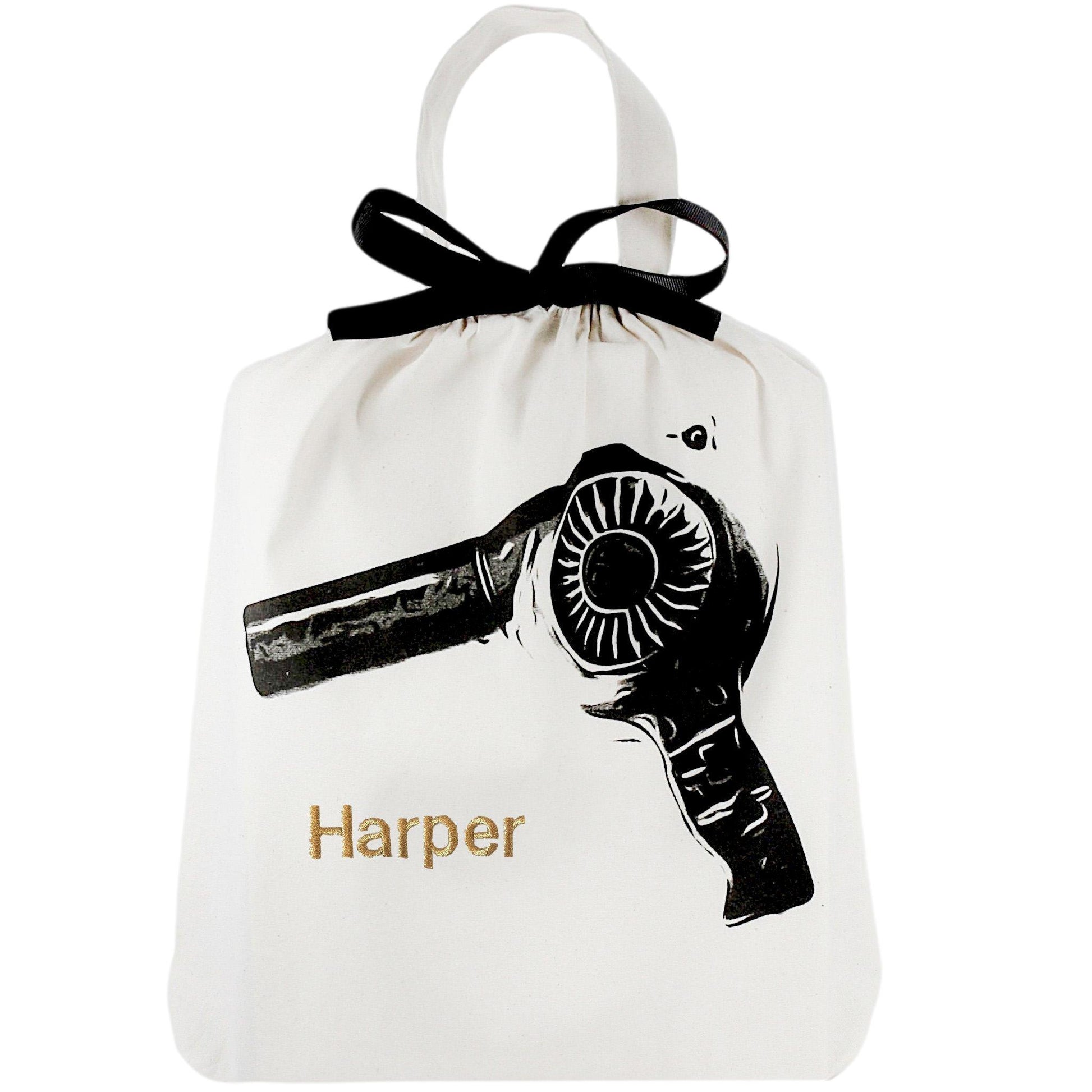 Sac pour sèche-cheveux pour votre sèche-cheveux avec "harper" personnalisé sur le devant.