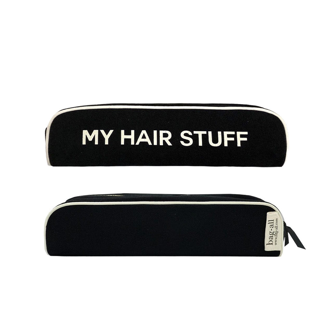 Bag-all Black Hair Stuff Travel Case - Heat-resistant organizer for styling tools, straighteners, and hair accessories with monogram option