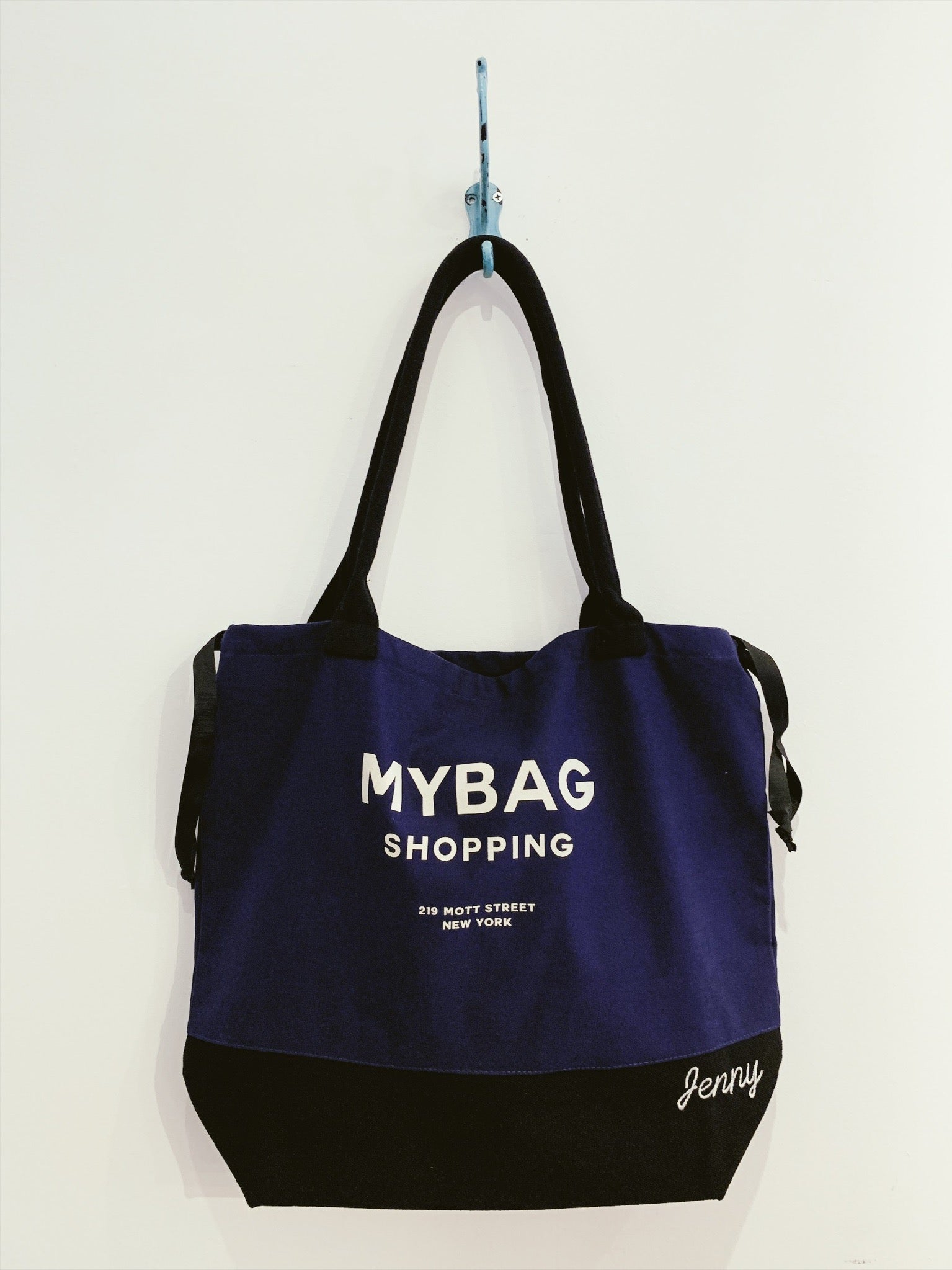Tote Bag World Traveler Navy - Imprimé Beige | Bag-all France