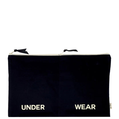 Pochette double rangement sous vêtements en coton, Noire